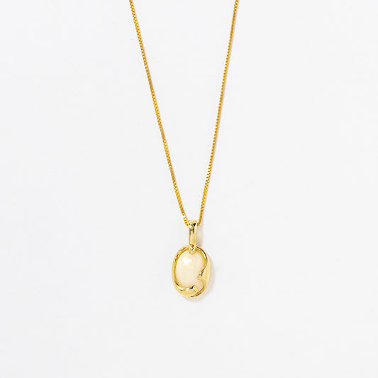 Oval Opal Pendant Crafted In 10K Yellow Gold