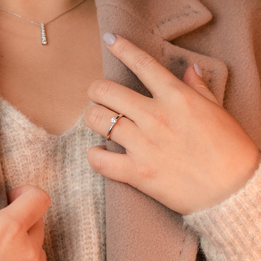 Diamond Solitaire Ring in 14K White Gold (0.20ct tw)