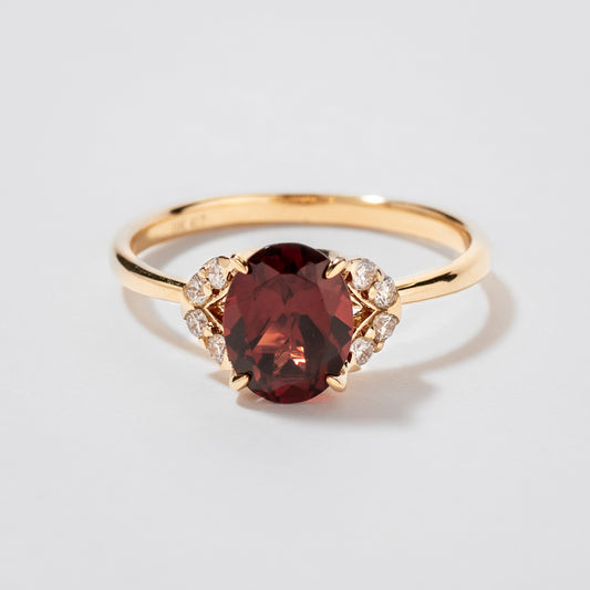 Garnet Ring in 10K Yellow Gold