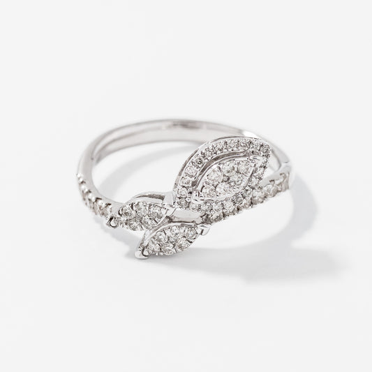 Diamond Cluster Ring in 10K White Gold (0.39 ct tw)