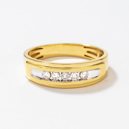 Gent's Channel Set Diamond Ring in 10K Yellow Gold (0.25 ct tw)