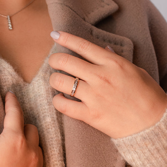 14K Channel Set Diamond Yellow Gold Wedding Band (0.40ct tw)