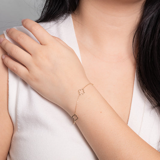 Open Flower Bracelet in 10K Yellow Gold