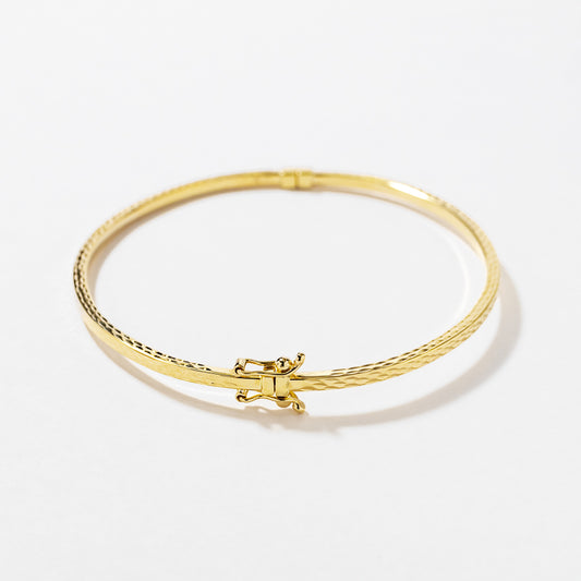 Diamond Cut Bangle in 10K Yellow Gold