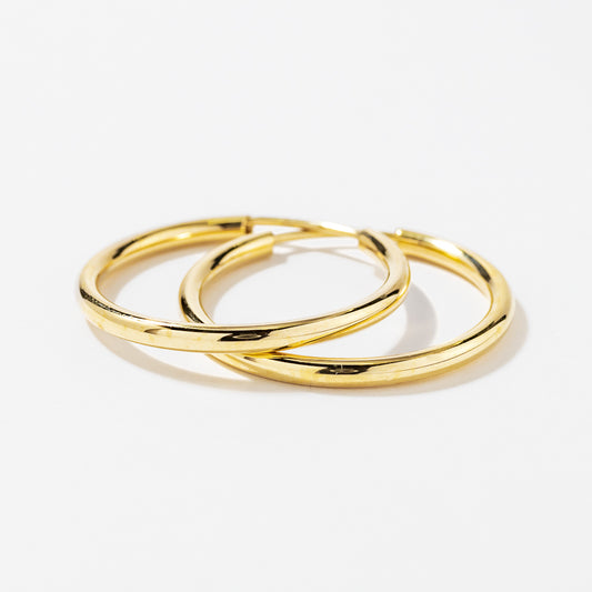 2x20mm Sleeper Earrings in 10K Yellow Gold