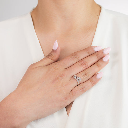 Diamond Cluster Ring in 10K White Gold (0.39 ct tw)