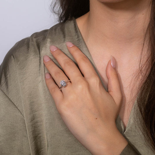 Lab Grown Oval Cut Diamond Engagement Ring in 14K White Gold (2.07 ct tw)