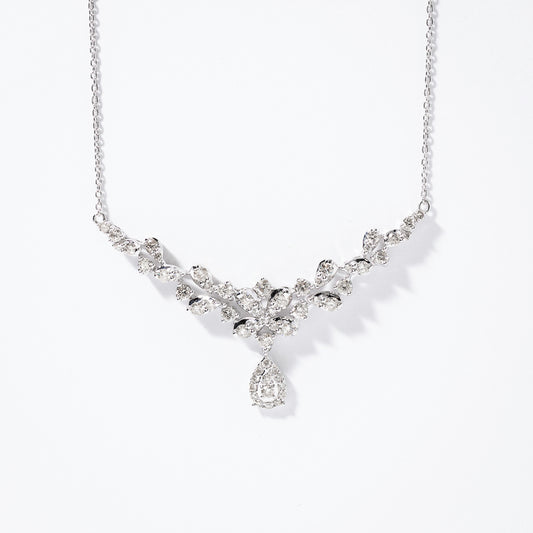 Pear Drop Diamond Necklace in 10K White Gold (2.00 ct tw)