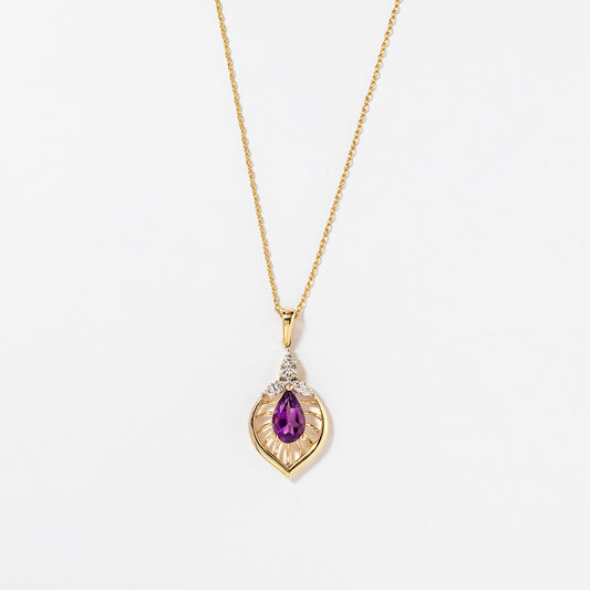 Amethyst Pendant in 10K Yellow Gold
