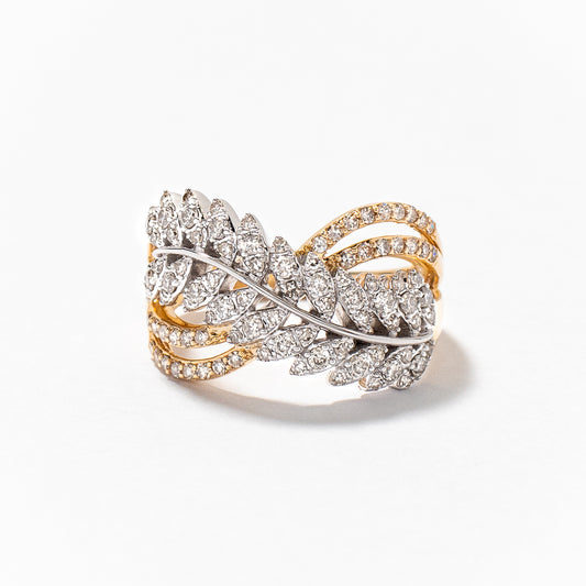 Diamond Cluster Ring in 10K Yellow and White Gold (0.75 ct tw)