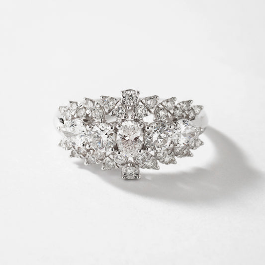 Diamond Cluster Ring in 14K White Gold (1.72 ct tw)