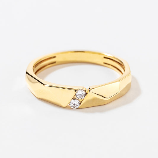 Geometric Wedding Band in 10K Yellow Gold (0.05 ct tw)