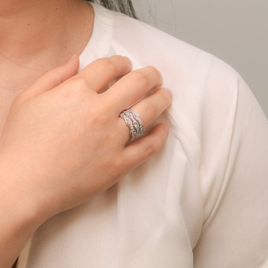 Diamond Dinner Ring in 10K White Gold (0.60 ct tw)