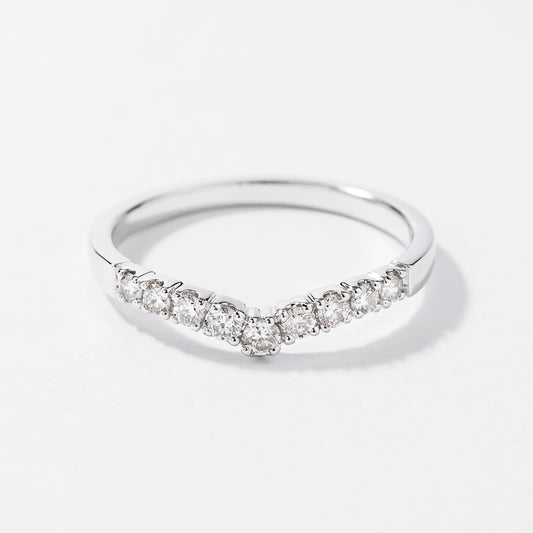 V Shape Diamond Anniversary Band in 14K White Gold (0.25 ct tw)