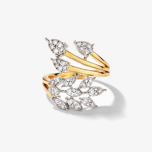 Diamond Cluster Ring in 10K Yellow and White Gold (0.50 ct tw)