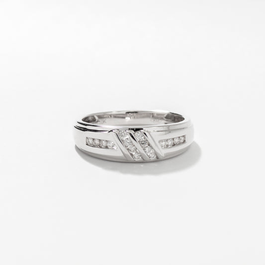 Men’s Diamond Wedding Band in 10K White Gold (0.24 ct tw)