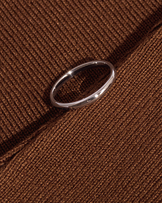 Low Dome Comfort Fit Wedding Band in 14K White Gold (2MM)