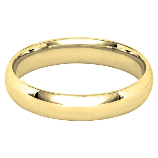 Low Dome Comfort Fit Wedding Band in 14K Yellow Gold (4MM)