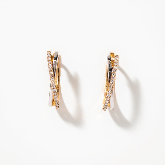 Diamond Hoop Earrings in 10K Yellow Gold (0.20 ct tw)