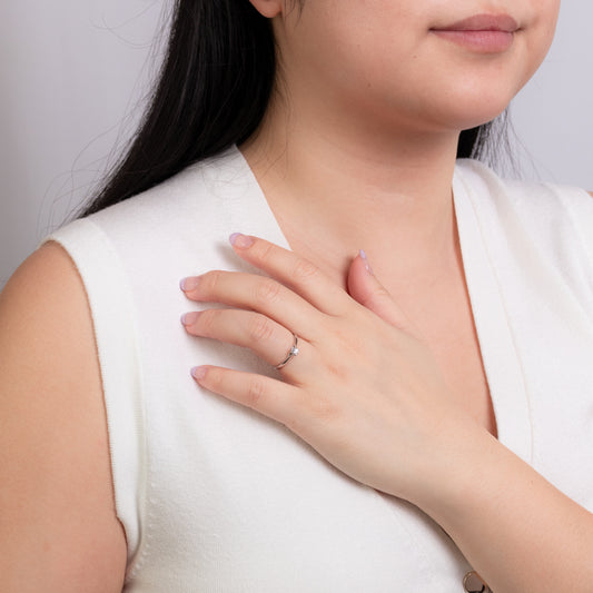 10K White Gold Diamond Promise Ring (0.12 ct tw)