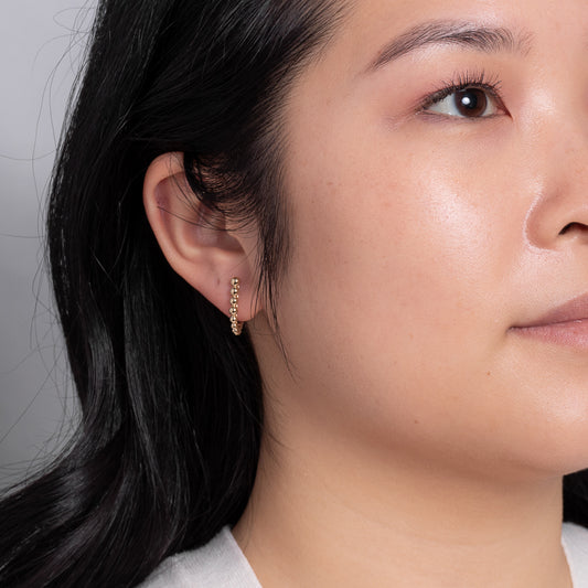 Ball Leaver Back Earrings in 10K Yellow Gold