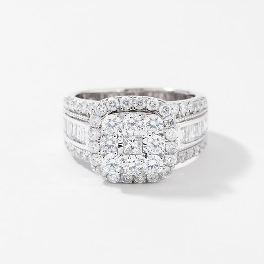 Diamond Cluster Ring in 10K White Gold (2.00 ct tw)