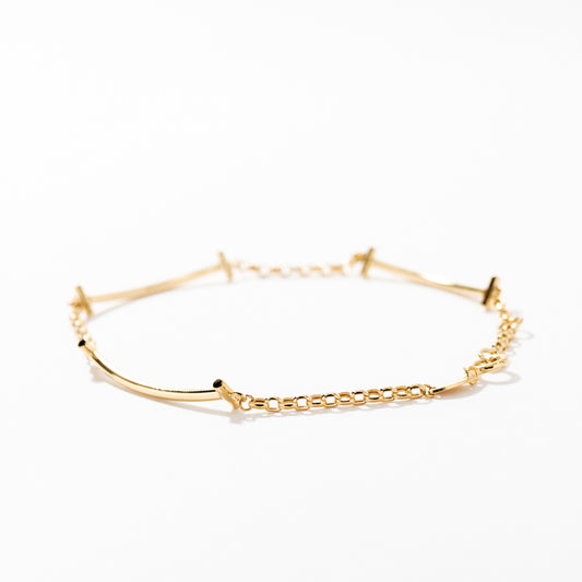 Bar Chain Bracelet in 10K Yellow Gold