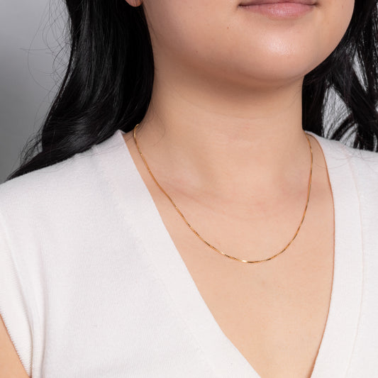 10K Yellow Gold 1.00mm Box Chain (18")