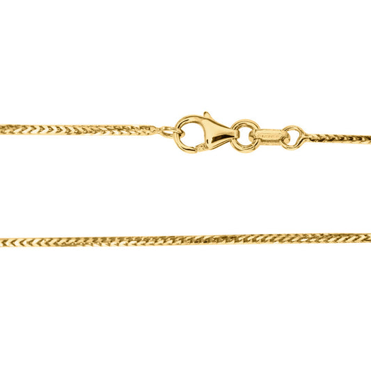10K Italian Yellow Gold 0.9mm Square Franco Chain (20")