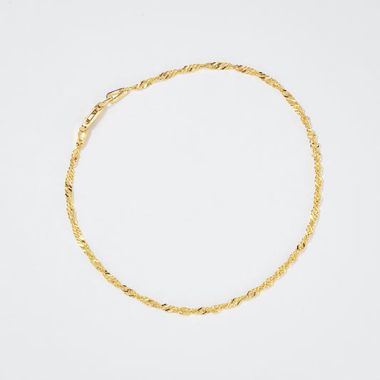 1.7mm 10K Yellow Gold Singapore Bracelet
