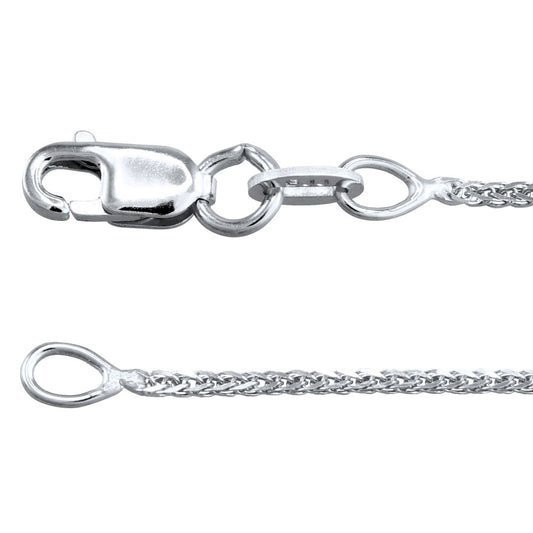 10K White Gold Square 0.8mm Wheat Chain (16")