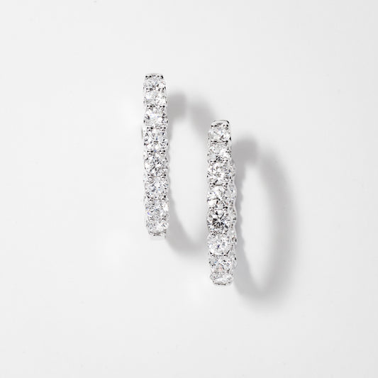 Lab Grown Diamond Hoop Earrings in 14K White Gold (5.00 ct tw)