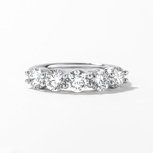 Five Stone Lab Grown Diamond Anniversary Ring in 14K White Gold (2.00ct tw)