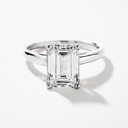 Lab Grown Emerald Cut Diamond Engagement Ring in 14K White Gold (3.00 ct tw)