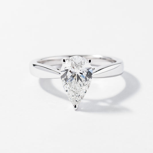 Pear Cut Lab Grown Diamond Engagement Ring in 14K White Gold (1.50 ct tw)