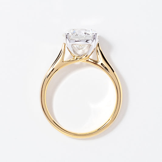 Lab Grown Round Cut Diamond Engagement Ring in 14K Yellow Gold (3.00 ct tw)