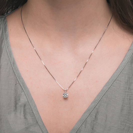 Lab Grown Diamond Necklace in 14K White Gold (1.00 ct tw)