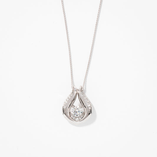 Lumina Ideal Cut Diamond 18K Pendant in White Gold (0.53ct tw)