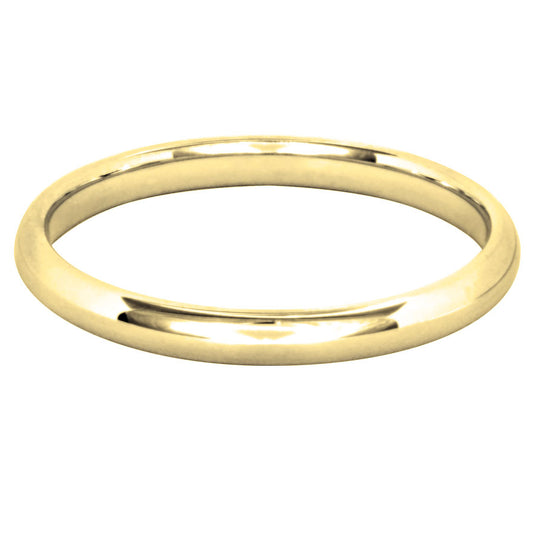 Low Dome Comfort Fit Wedding Band in 14K Yellow Gold (2MM)