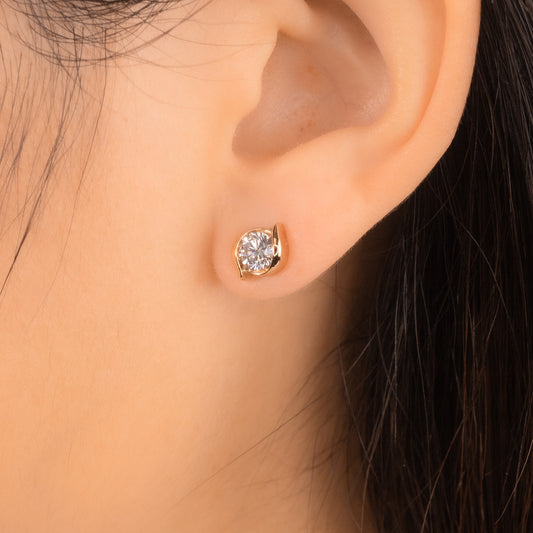 Lab Grown Diamond Stud Earrings in 10K Yellow Gold (0.75 ct tw)