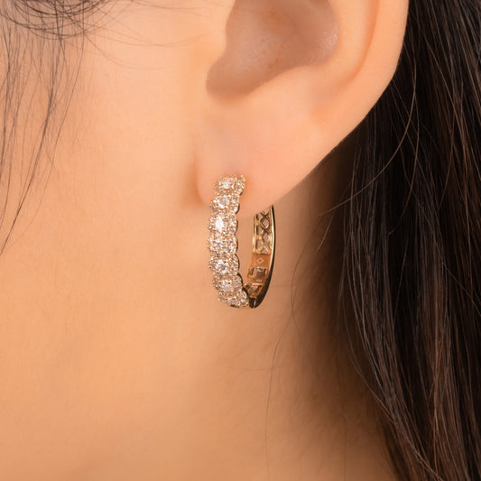 Diamond Hoop Earrings in 10K Yellow Gold (1.00 ct tw)