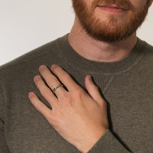 Men's Ring in 10K White Gold