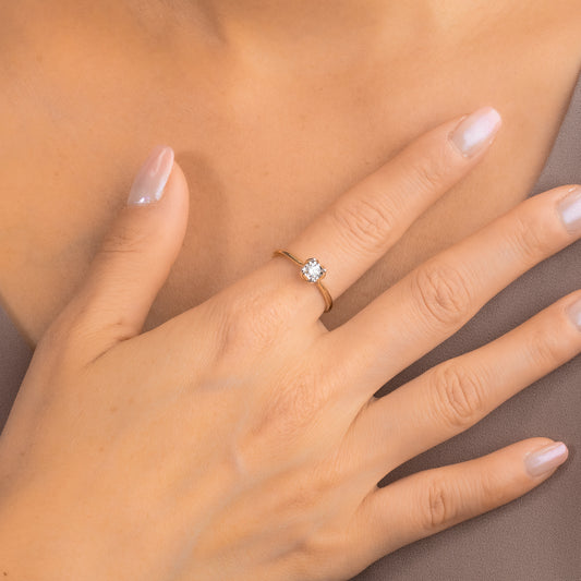 10K Yellow and White Gold Diamond Promise Ring (0.16 ct tw)