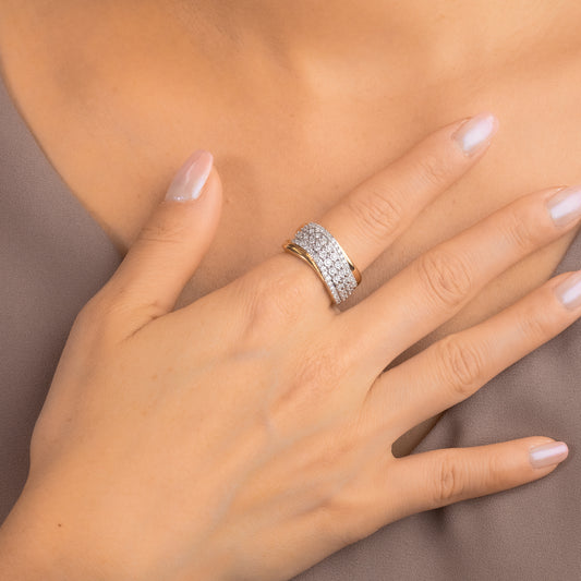 Diamond Cluster Ring in 10K Yellow and White Gold (0.51 ct tw)