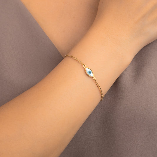 Evil Eye Bracelet in 10K Yellow Gold