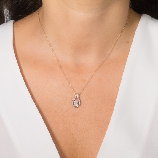 Diamond Cluster Necklace in 10K Yellow Gold (0.33 ct tw)