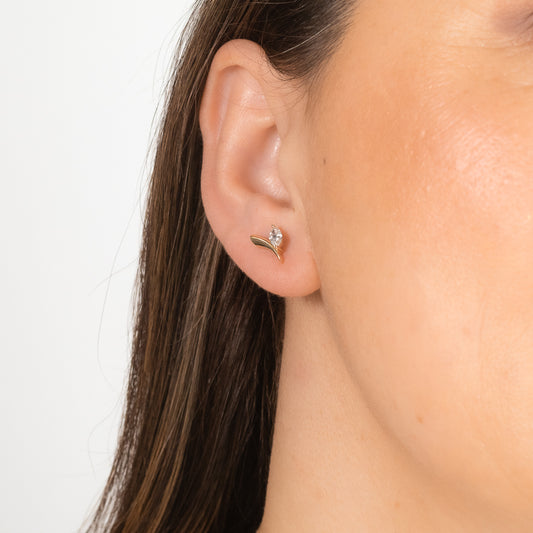 Marquise Cut Lab Grown Diamond Earrings in 10K Yellow Gold (0.36 ct tw)