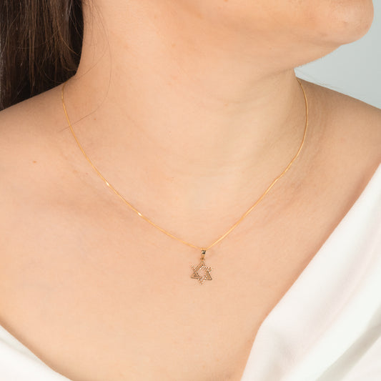 Star of David Pendant in 14K Yellow Gold