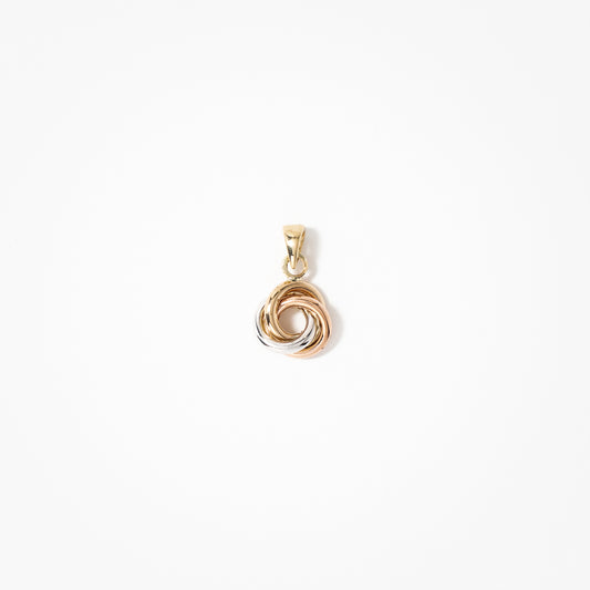 Tri-Coloured Love Knot Pendant in 10K Gold