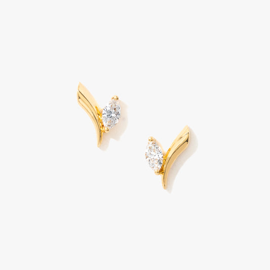 Marquise Cut Lab Grown Diamond Earrings in 10K Yellow Gold (0.36 ct tw)